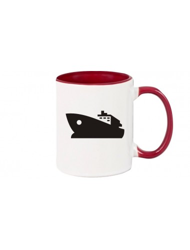 Kaffeepott Yacht, Boot, Skipper, Kapitän, burgundy