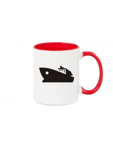 Kaffeepott Yacht, Boot, Skipper, Kapitän, rot