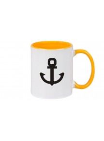 Kaffeepott Anker Boot Skipper Kapitän, gelb