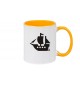 Kaffeepott Winkingerschiff, Boot, Skipper, Kapitän, gelb