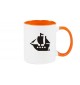 Kaffeepott Winkingerschiff, Boot, Skipper, Kapitän, orange
