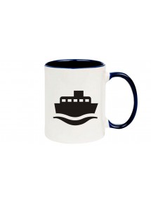 Kaffeepott Frachter, Matrose, Übersee, Skipper, Kapitän, blau