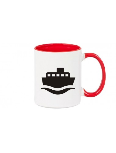 Kaffeepott Frachter, Matrose, Übersee, Skipper, Kapitän, rot