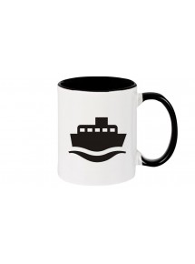 Kaffeepott Frachter, Matrose, Übersee, Skipper, Kapitän, schwarz