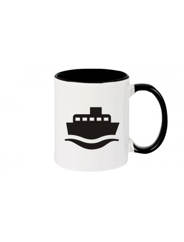 Kaffeepott Frachter, Matrose, Übersee, Skipper, Kapitän, schwarz