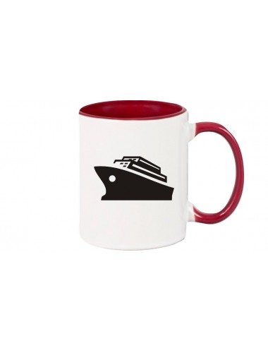 Kaffeepott Kreuzfahrt, Schiff, Passagierschiff, burgundy