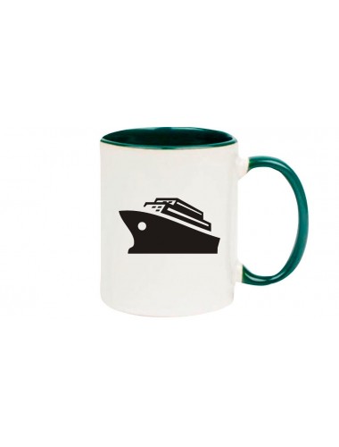 Kaffeepott Kreuzfahrt, Schiff, Passagierschiff, gruen