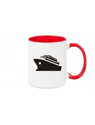 Kaffeepott Kreuzfahrt, Schiff, Passagierschiff, rot