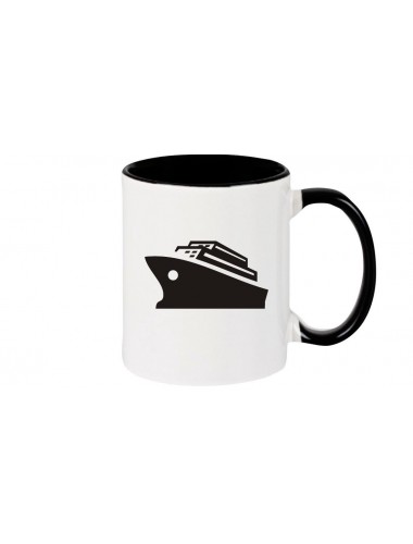 Kaffeepott Kreuzfahrt, Schiff, Passagierschiff, schwarz