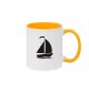 Kaffeepott Segelboot, Jolle, Skipper, Kapitän, gelb