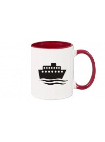 Kaffeepott Übersee, Kreuzfahrtschiff, Passagierschiff, burgundy