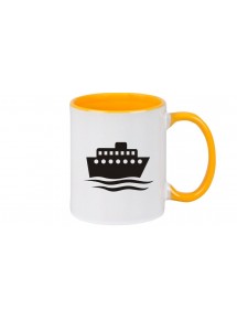 Kaffeepott Übersee, Kreuzfahrtschiff, Passagierschiff, gelb