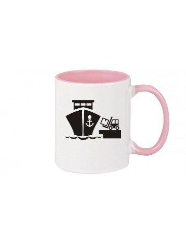 Kaffeepott Frachter, Übersee, Skipper, Kapitän, rosa