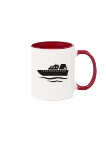 Kaffeepott Yacht, Übersee, Skipper, Kapitän, burgundy