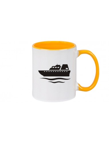 Kaffeepott Yacht, Übersee, Skipper, Kapitän, gelb