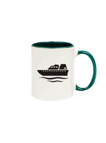 Kaffeepott Yacht, Übersee, Skipper, Kapitän, gruen