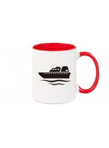 Kaffeepott Yacht, Übersee, Skipper, Kapitän, rot