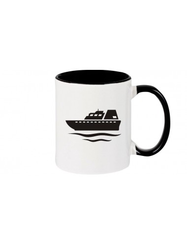 Kaffeepott Yacht, Übersee, Skipper, Kapitän, schwarz
