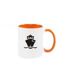 Kaffeepott Frachter, Übersee, Boot, Kapitän, orange