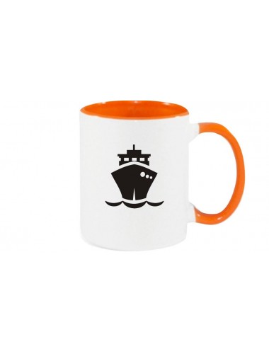 Kaffeepott Frachter, Übersee, Boot, Kapitän, orange