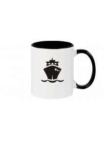 Kaffeepott Frachter, Übersee, Boot, Kapitän, schwarz