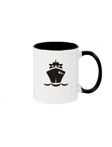 Kaffeepott Frachter, Übersee, Boot, Kapitän, schwarz