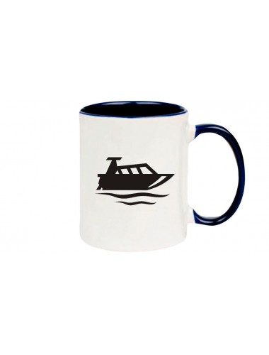 Kaffeepott Motorboot, Yacht, Boot, Kapitän, blau