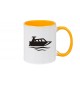Kaffeepott Motorboot, Yacht, Boot, Kapitän, gelb