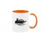 Kaffeepott Motorboot, Yacht, Boot, Kapitän, orange