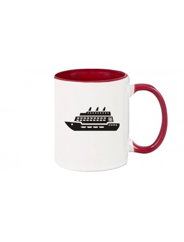 Kaffeepott Kreuzfahrtschiff, Passagierschiff, burgundy