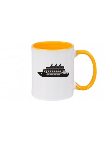 Kaffeepott Kreuzfahrtschiff, Passagierschiff, gelb