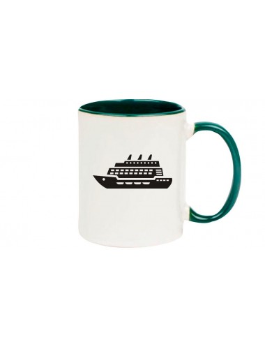 Kaffeepott Kreuzfahrtschiff, Passagierschiff, gruen
