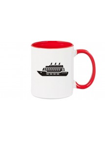 Kaffeepott Kreuzfahrtschiff, Passagierschiff, rot