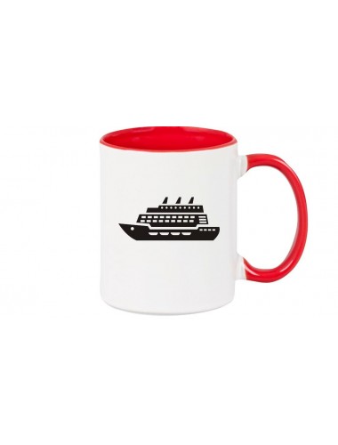 Kaffeepott Kreuzfahrtschiff, Passagierschiff, rot