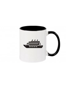 Kaffeepott Kreuzfahrtschiff, Passagierschiff, schwarz