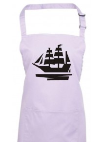 Kochschürze, Segelboot, Boot, Skipper, Kapitän, lilac