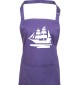 Kochschürze, Segelboot, Boot, Skipper, Kapitän, purple