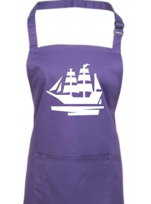 Kochschürze, Segelboot, Boot, Skipper, Kapitän, purple