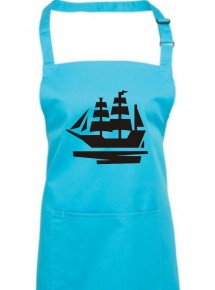 Kochschürze, Segelboot, Boot, Skipper, Kapitän, turquoise
