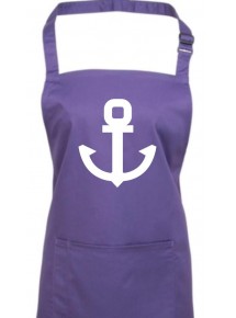 Kochschürze, Anker Boot Skipper Kapitän, purple