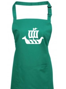 Kochschürze, Winkingerschiff,Skipper, Kapitän, emerald