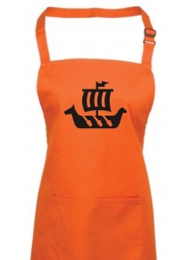 Kochschürze, Winkingerschiff,Skipper, Kapitän, orange