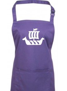 Kochschürze, Winkingerschiff,Skipper, Kapitän, purple