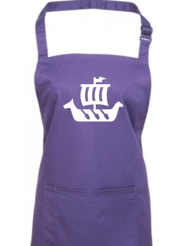 Kochschürze, Winkingerschiff,Skipper, Kapitän, purple
