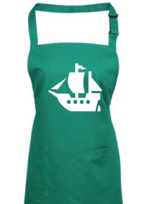 Kochschürze, Winkingerschiff, Boot, Skipper, Kapitän, emerald