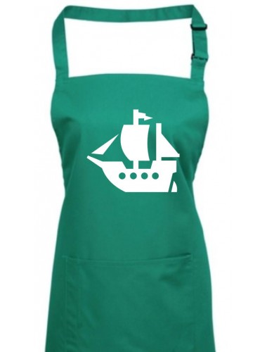 Kochschürze, Winkingerschiff, Boot, Skipper, Kapitän, emerald