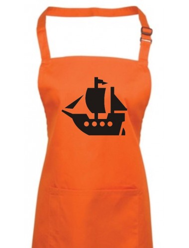 Kochschürze, Winkingerschiff, Boot, Skipper, Kapitän, orange