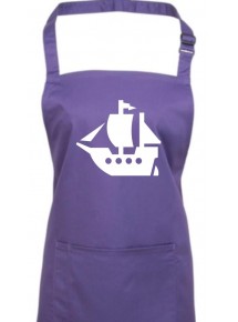 Kochschürze, Winkingerschiff, Boot, Skipper, Kapitän, purple