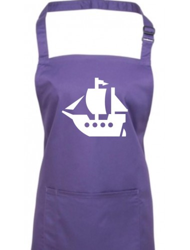 Kochschürze, Winkingerschiff, Boot, Skipper, Kapitän, purple