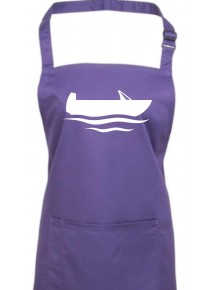 Kochschürze, Angelkahn, Boot, Kapitän, purple